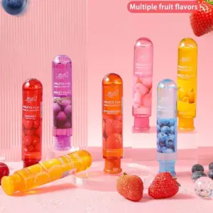 Fruity Flavored Lubricant Set - 7 Fruit Scents Water-Based Gel - Strawberry/Blueberry/Cherry & More - Couples Intimate / Anal / Masturbation Lube 4