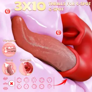 3-in-1 Realistic Oral Sex Simulator - Vibrating Tongue, 360° Swing & Lifelike Occlusion Stroker for Men 2