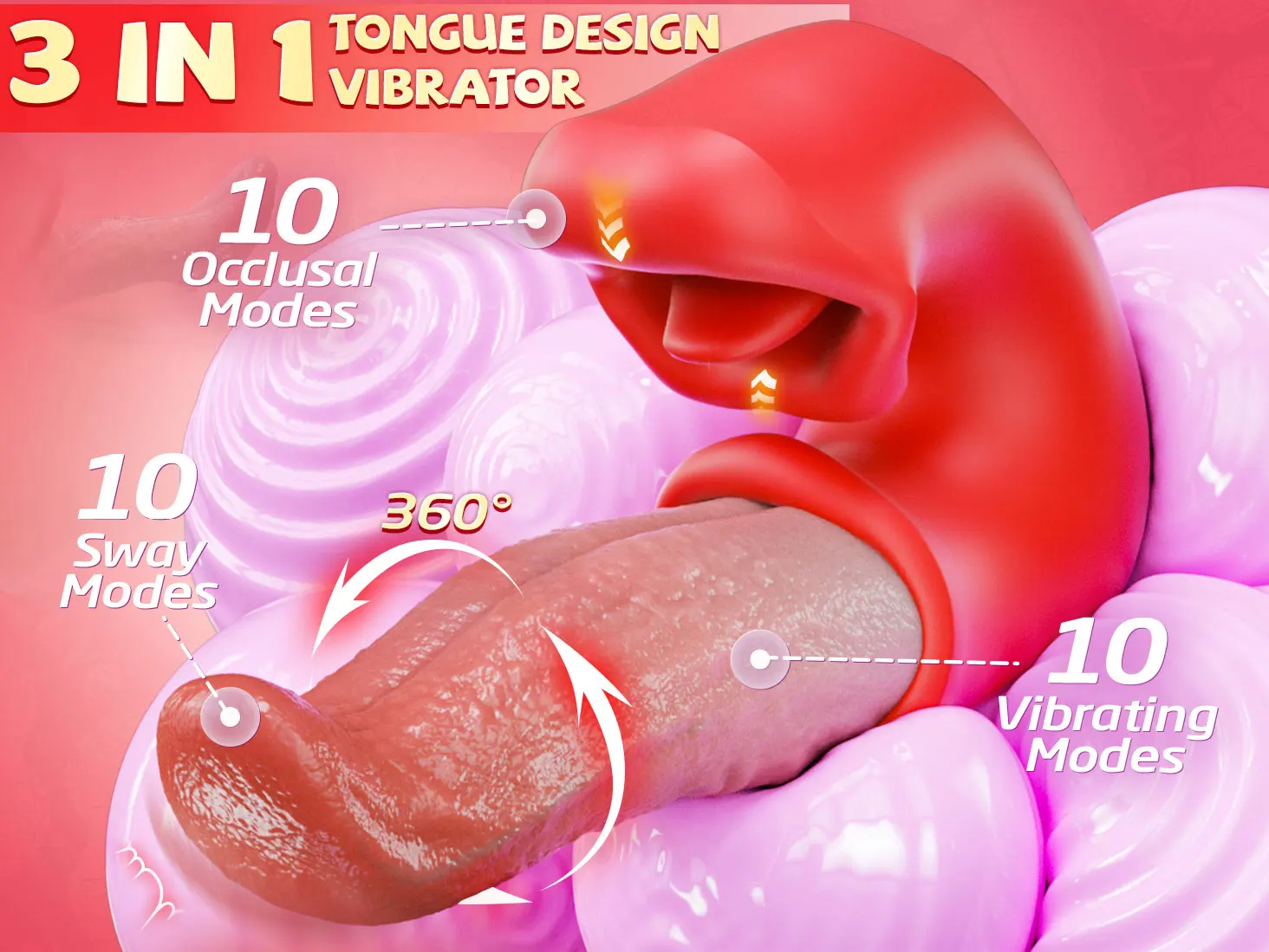 3-in-1 Realistic Oral Sex Simulator - Vibrating Tongue, 360° Swing & Lifelike Occlusion Stroker for Men 9 3571030810