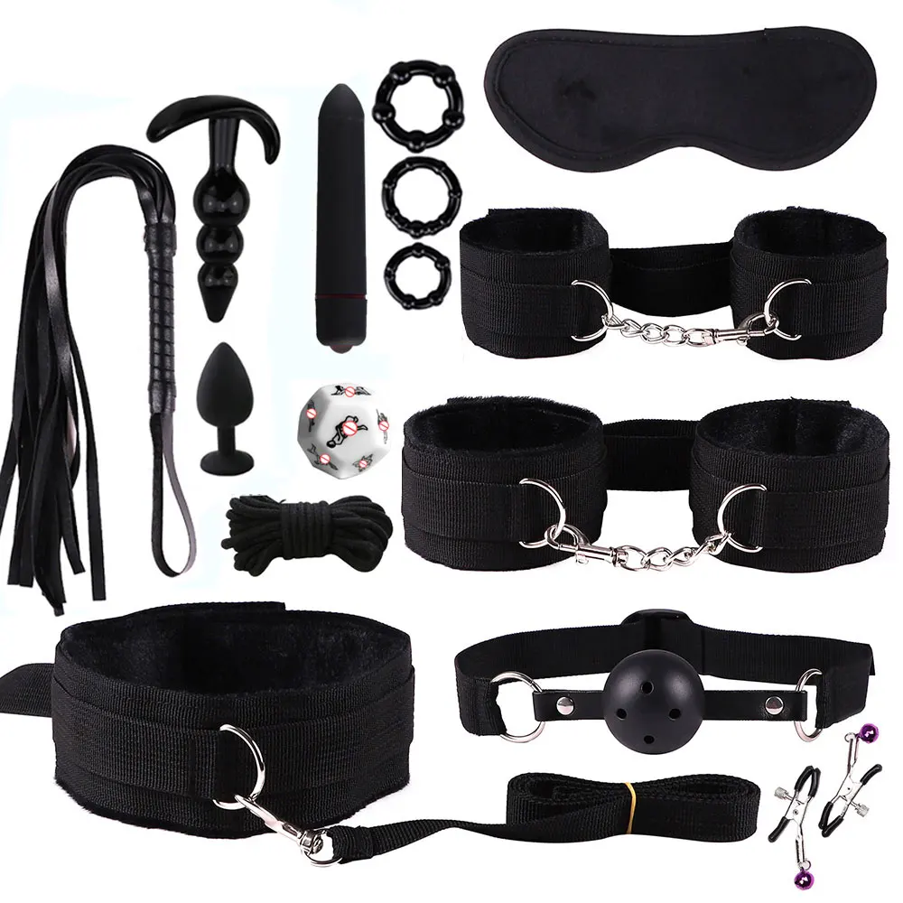 8-Piece Pink BDSM Bondage Kit - Fluffy Cuffs, Blindfold, Ball Gag, Whip & Rope - Beginner Couples Restraint Set 2 8-Piece Pink BDSM Bondage Kit - Fluffy Cuffs, Blindfold, Ball Gag, Whip & Rope - Beginner Couples Restraint Set 2