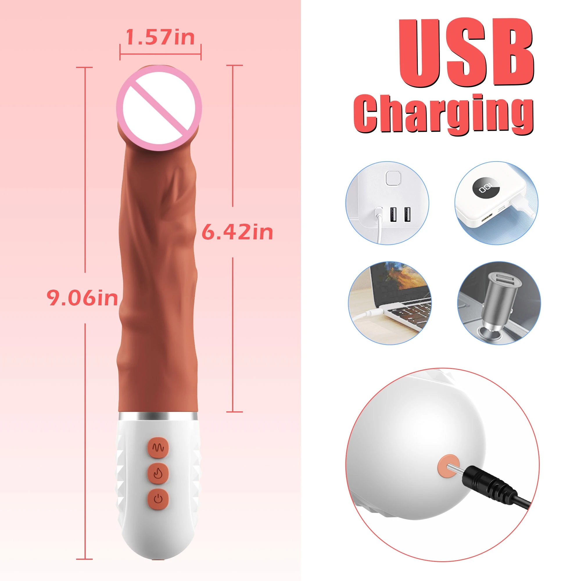 Heating Realistic Vibrator – 10 Vibration Modes, Lifelike Feel, Premium Intimate Experience 14 1138243462