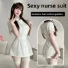 Sexy Nurse Lingerie Cosplay - White Pink Pure Love Nurse Outfit with Hat & Panties 1
