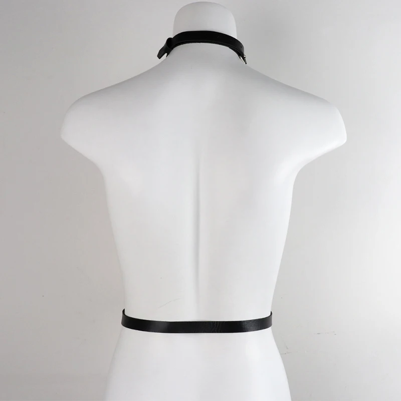 Leather Cross Chest & Back Harness + Collar Set – Sexy Light BDSM Lingerie, Y-Back Design 19 2203277036