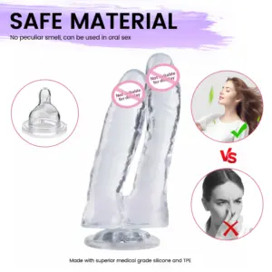 Double-Ended Realistic Silicone Dildo – Strong Suction Cup Base, Dual G-spot & Anal Stimulation 4