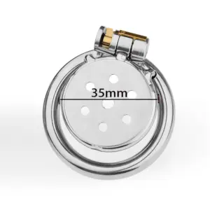 Ultra Mini Stainless Steel Chastity Cage – 35mm Micro Cage with Multi-Hole Ventilation, Tight-Fitting Male Chastity Device 2