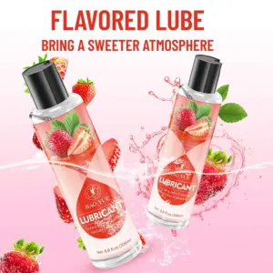 Strawberry Flavored Water-Based Lubricant 200ml – Sweet Fruit Scent, Silky Smooth, Non-Sticky Intimate Gel for Couples 2