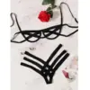Amnesia Bondage Hollow-Out Strappy Lingerie Set - Black/Burgundy Cage Bralette & Thong - Extreme Sexy BDSM Erotic Underwear 7 Amnesia Bondage Hollow-Out Strappy Lingerie Set - Black/Burgundy Cage Bralette & Thong - Extreme Sexy BDSM Erotic Underwear 1