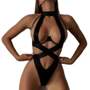 Seductive Strappy Halter Bodysuit – Empower Your Confidence 1
