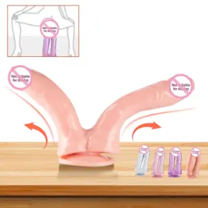 Double-Ended Realistic Silicone Dildo – Strong Suction Cup Base, Dual G-spot & Anal Stimulation 6