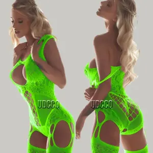 Fishnet Open Crotch Bodystocking – Multi-Color Sheer Sexy Teddy 1