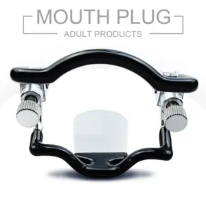Adjustable Stainless Steel Mouth Plug – Deep Throat Trainer, Oral Restraint Gag, BDSM Mouth Spreader 2