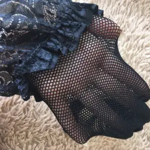 Sexy Fishnet Lace Silicone Non-Slip Thigh High Stockings - Black Hollow Mesh with Lace Trim - Anti-Slip Over Knee Erotic Long Socks 6