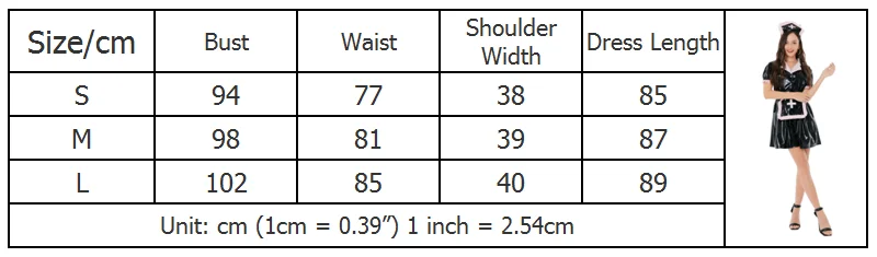 Sexy Black PU Leather Nurse Cosplay - Shiny Patent Mini Dress with Apron, Cap & White Trim 9 738369260