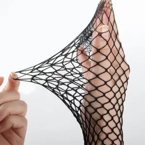 Black High-Waist Fishnet Pantyhose - Sexy Hollow-Out Long Tights for Women 5