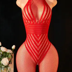 Women’s Stretch Fishnet Bodystocking | Comfort Sheer Full Body Lingerie 5