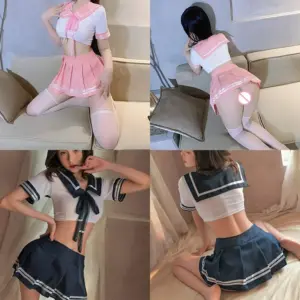 Erotic Sailor Uniform Roleplay Lingerie | Seductive Japanese Schoolgirl Set 1