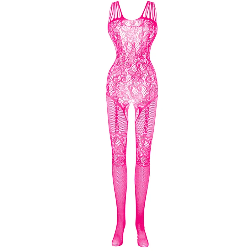 Red Fishnet Bodystocking for Women - Crotchless Open Crotch Lace Lingerie 16 3736784629