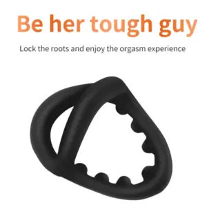 Triangular Silicone Cock Ring with Massage Beads - Male Delay & Locking Adult Toy 5
