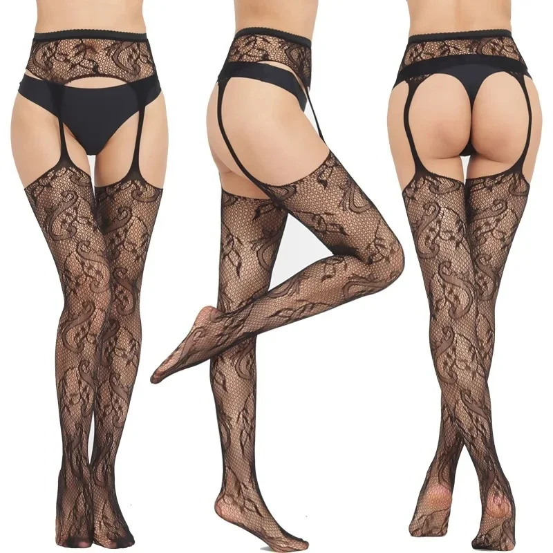 Sexy Fishnet Garter Belt Thigh High Stockings – Lace Suspender Tights 22 1110184347