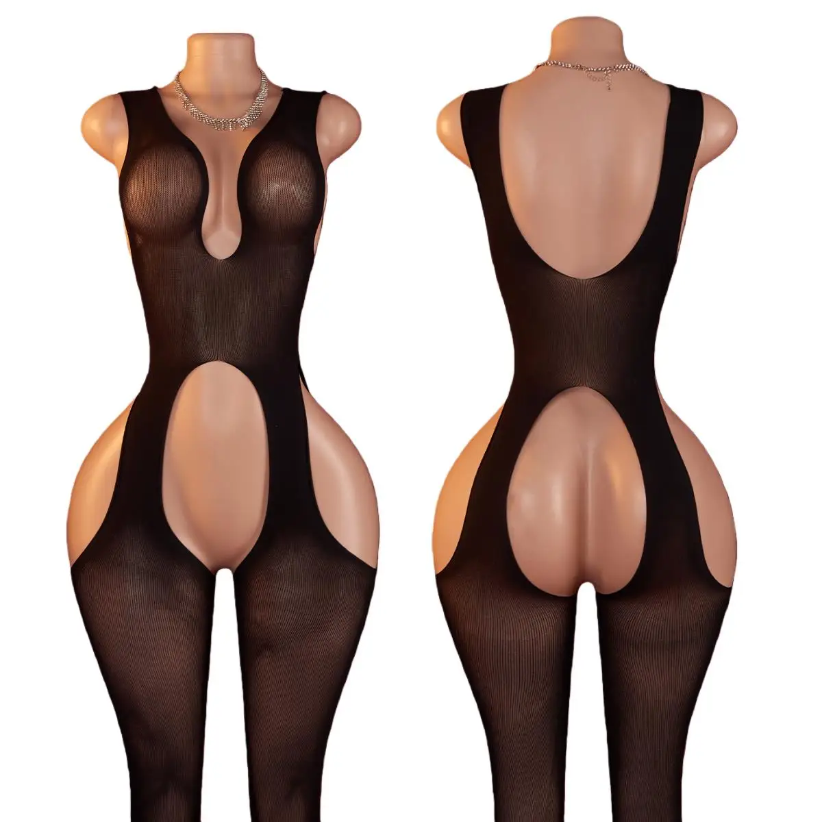 Black Deep V Open Crotch Bodystocking – Sexy Sheer Teddy Lingerie 1 Black Deep V Open Crotch Bodystocking – Sexy Sheer Teddy Lingerie 1