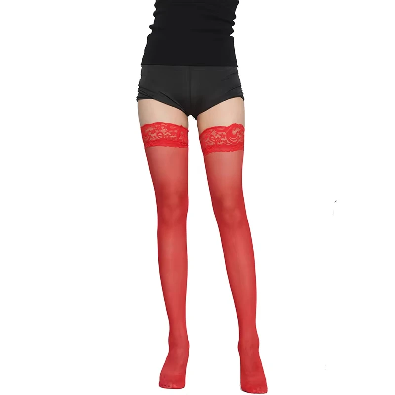 Sexy Lace Thigh High Stockings – Sheer Black White Red 10 1502125743