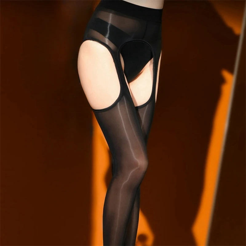 Plus Size 8D Ultra-Sheer Oily Gloss Tights - Silky High-Shine Pantyhose 9 1556588959