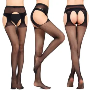 Sexy Fishnet Garter Belt Thigh High Stockings – Lace Suspender Tights 1