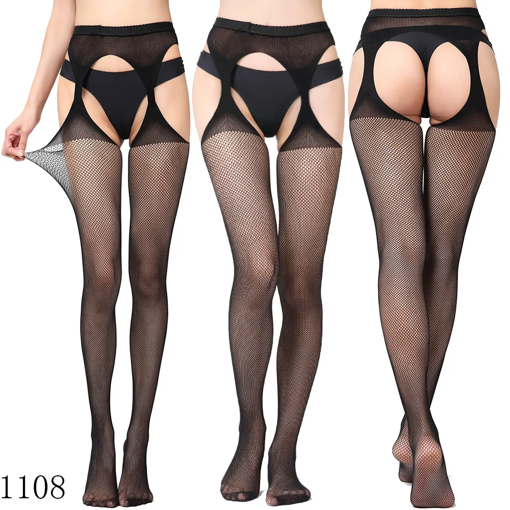 Sexy Fishnet Garter Belt Thigh High Stockings – Lace Suspender Tights 40 1734672359