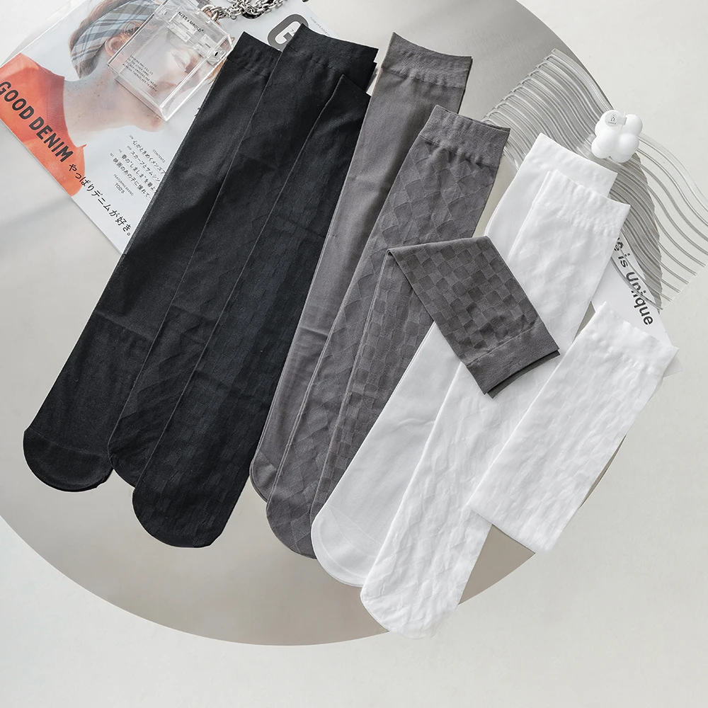 Diamond Pattern Sheer Calf Socks – JK British Style Knee High Tights 20 1781637637