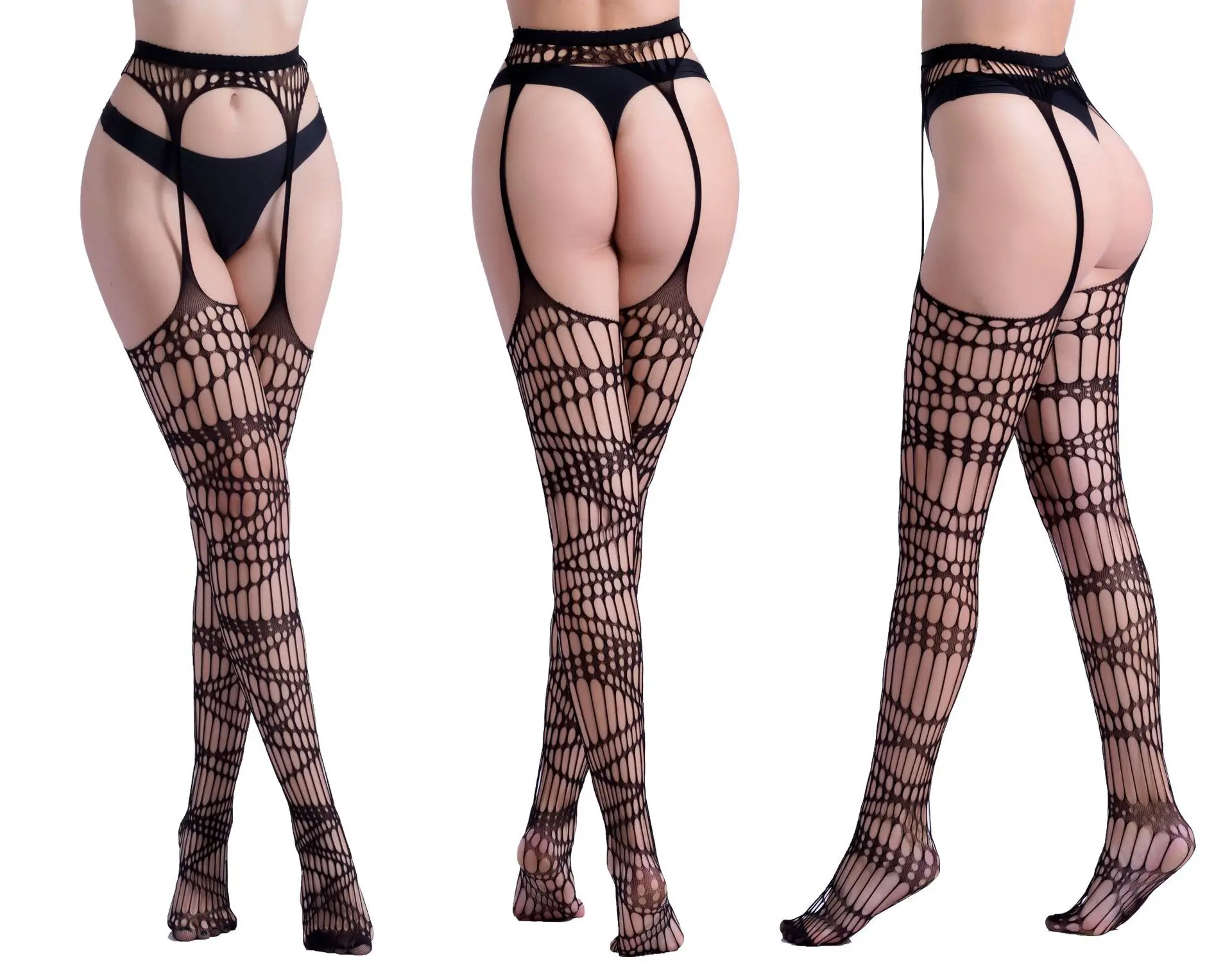 Sexy Fishnet Garter Belt Thigh High Stockings – Lace Suspender Tights 33 2752572823