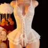 White Lace Open Crotch Babydoll – Sexy Corset Teddy Lingerie 2