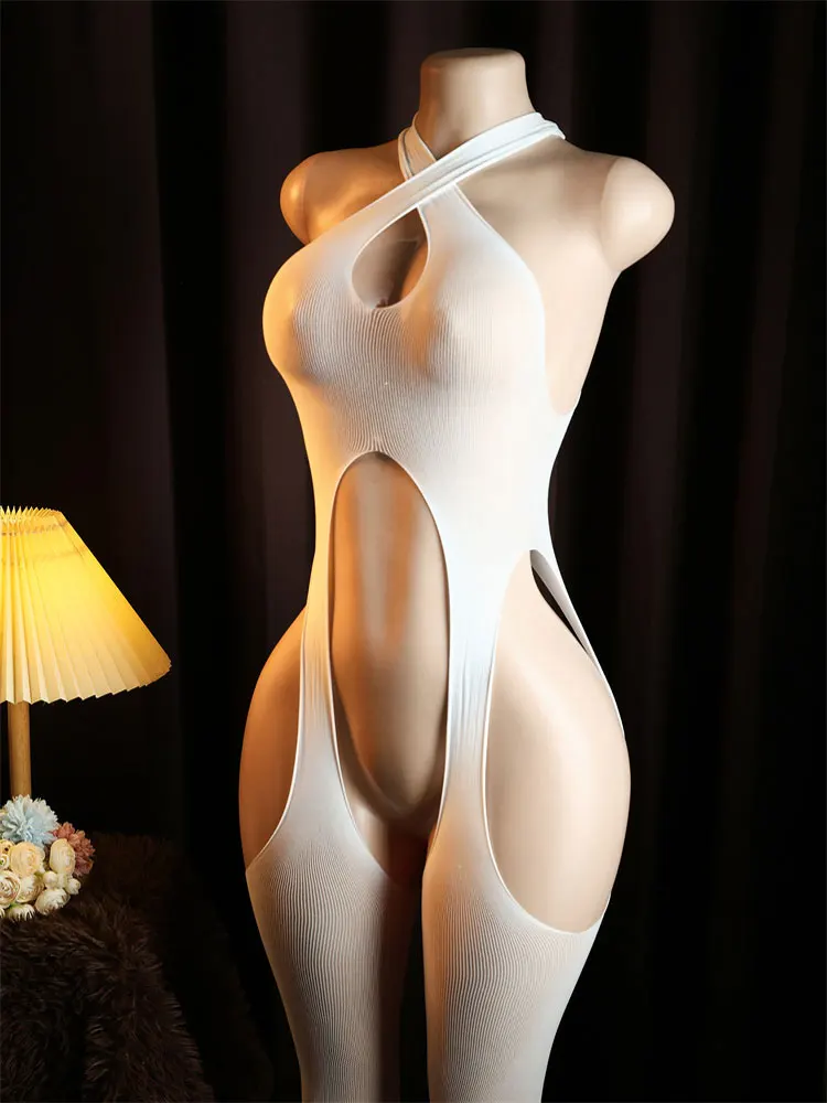 Crotchless Bodystocking – Sexy Halter Teddy Lingerie 13 4258605341