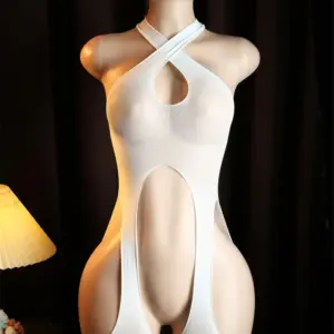 Crotchless Bodystocking – Sexy Halter Teddy Lingerie 5