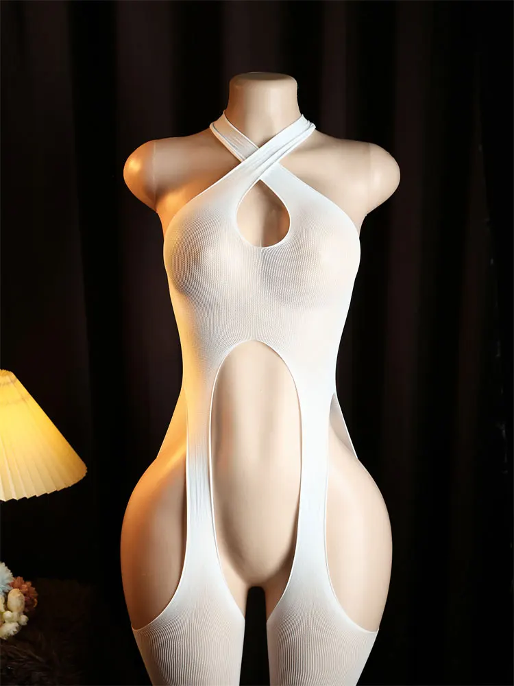 Crotchless Bodystocking – Sexy Halter Teddy Lingerie 14 4272533377