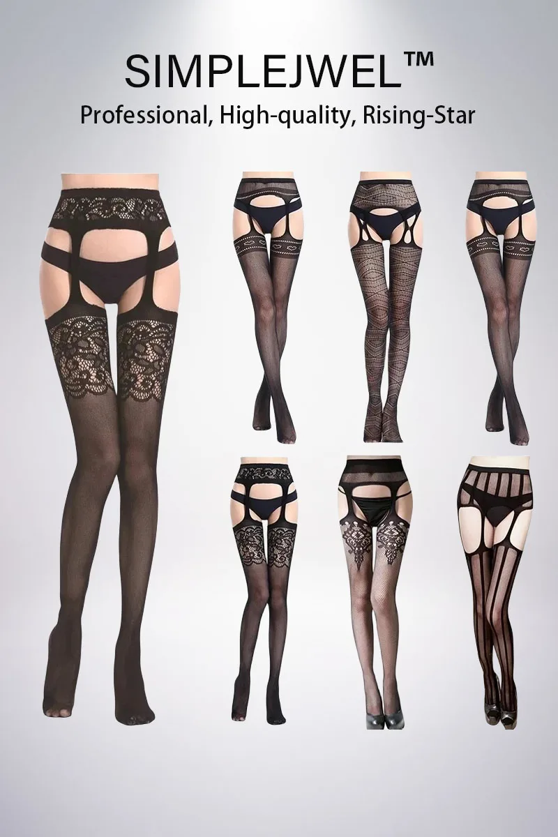 Sexy Fishnet Garter Belt Thigh High Stockings – Lace Suspender Tights 10 4275929265